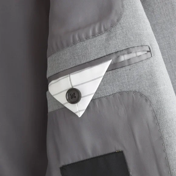 Men's Abercrombie A&F Collins Classic Blazer (Gray) - Picture 6 of 10